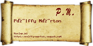 Pálffy Márton névjegykártya