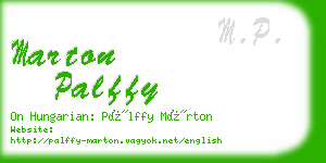 marton palffy business card